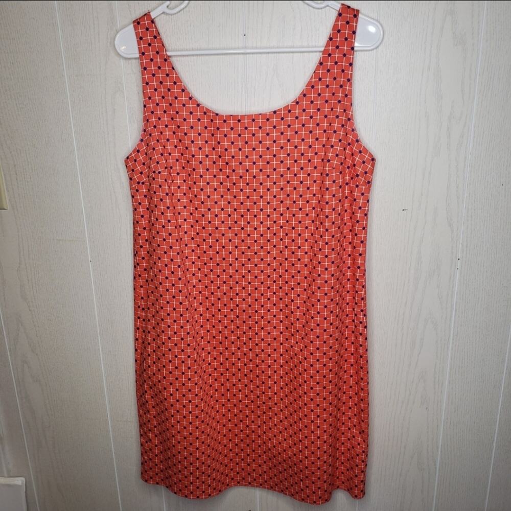 Joe Fresh Orange Window Pane Pattern Shift Dress … - image 3